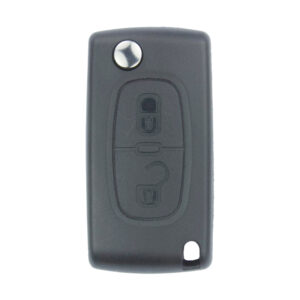 Peugeot 307 Flip Remote Key Shell 2 Buttons with Battery Holder