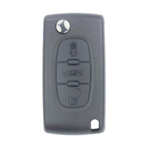 Peugeot Flip Remote Key Shell 3 Buttons Without Battery Holder
