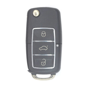 VW  Remote Key Shell Chrome 3 Buttons with Battery Holder