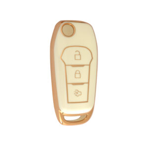 Ford Switchblade  TPU Nano Silicone Remote Cover 3 Buttons White Color