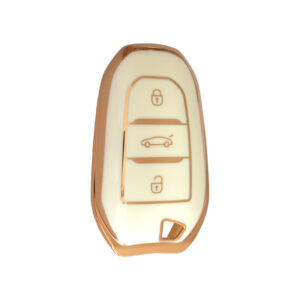Peugeot Citroen Smart TPU Nano Silicone Remote Cover 3 Buttons White Color