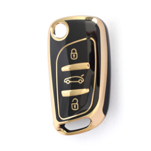 Peugeot Citroen Switchblade TPU Nano Silicone Remote Cover 3 Buttons Black Color