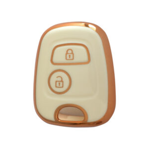 Peugeot Citroen TPU Nano Silicone Remote Cover 2 Buttons White Color