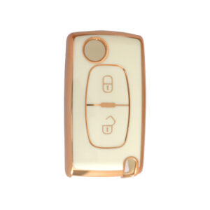 Peugeot Switchblade TPU Nano Silicone Remote Cover 2 Buttons White Color