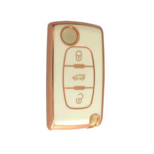 Peugeot Switchblade TPU Nano Silicone Remote Cover 3 Buttons White Color