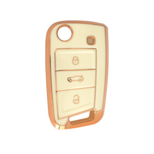 Volkswagen TPU Nano Silicone Remote Cover 3 Buttons White Color