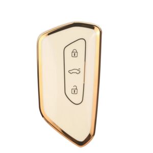 Volkswagen Non-Flip TPU Nano Silicone Remote Cover 3 Button White Color