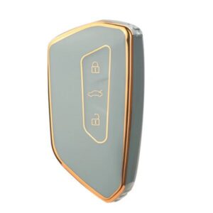 Volkswagen Non-Flip TPU Nano Silicone Remote Cover 3 Button Gray Color