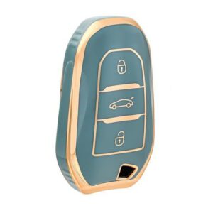 Peugeot Citroen TPU Nano Silicone Remote Cover 3 Button Gray Color