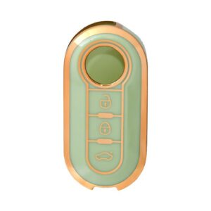 Fiat TPU Nano Silicone Flip Key Remote Cover 3 Button Green Color