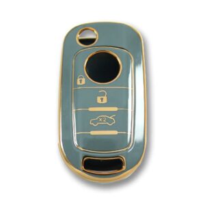 Fiat Egea Flip TPU Nano Silicone Remote Cover 3 Buttons Gray Color