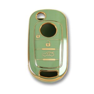 Fiat Egea TPU Nano Silicone Flip Key Remote Cover 3 Button Green Color