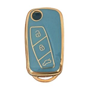 Fiat Fiorino TPU Nano Silicone Flip Key Remote Cover 3 Button Gray Color