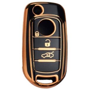 Fiat Egea Flip TPU Nano Silicone Remote Cover 3 Buttons Black Color