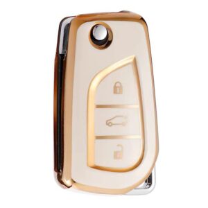 Toyota TPU Nano Silicone Remote Cover 3 Button White Color