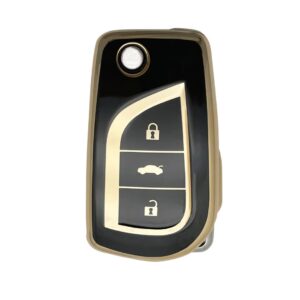 Toyota TPU Nano Silicone Remote Cover 3 Button Black Color