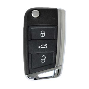 VW MQB Flip Remote Shell Nickel Plated 3 Button HU162 Blade