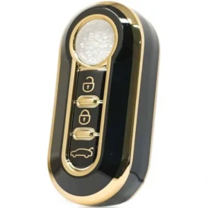 Fiat TPU Nano Silicone Remote Cover  3 Buttons Black Color