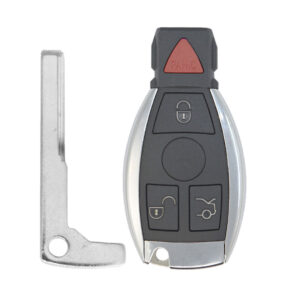 Mercedes BGA Chrome Key Remote Shell With Blade 4 Buttons Aftermarket Brand