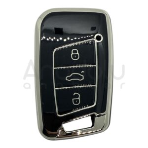 Volkswagen Smart Key Nano Silicone Case 3 Buttons Black-Silver