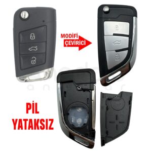 VW MQB Converter Remote Case 3 Button Without Battery Slot