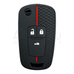 Opel Flip Key Honeycomb Pattern Case 3 Button Red