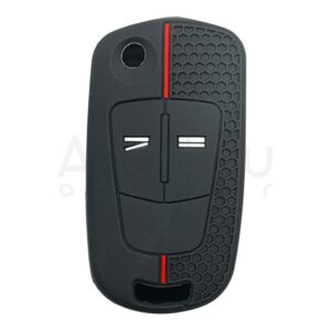 Opel Flip Key Honeycomb Pattern Case 2 Button Red