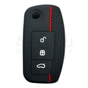 Ford Flip Key Honeycomb Pattern Case 3 Button Red