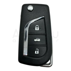Toyota New Model Flip Key Remote Case with 2032 Battery Slot 3 Button