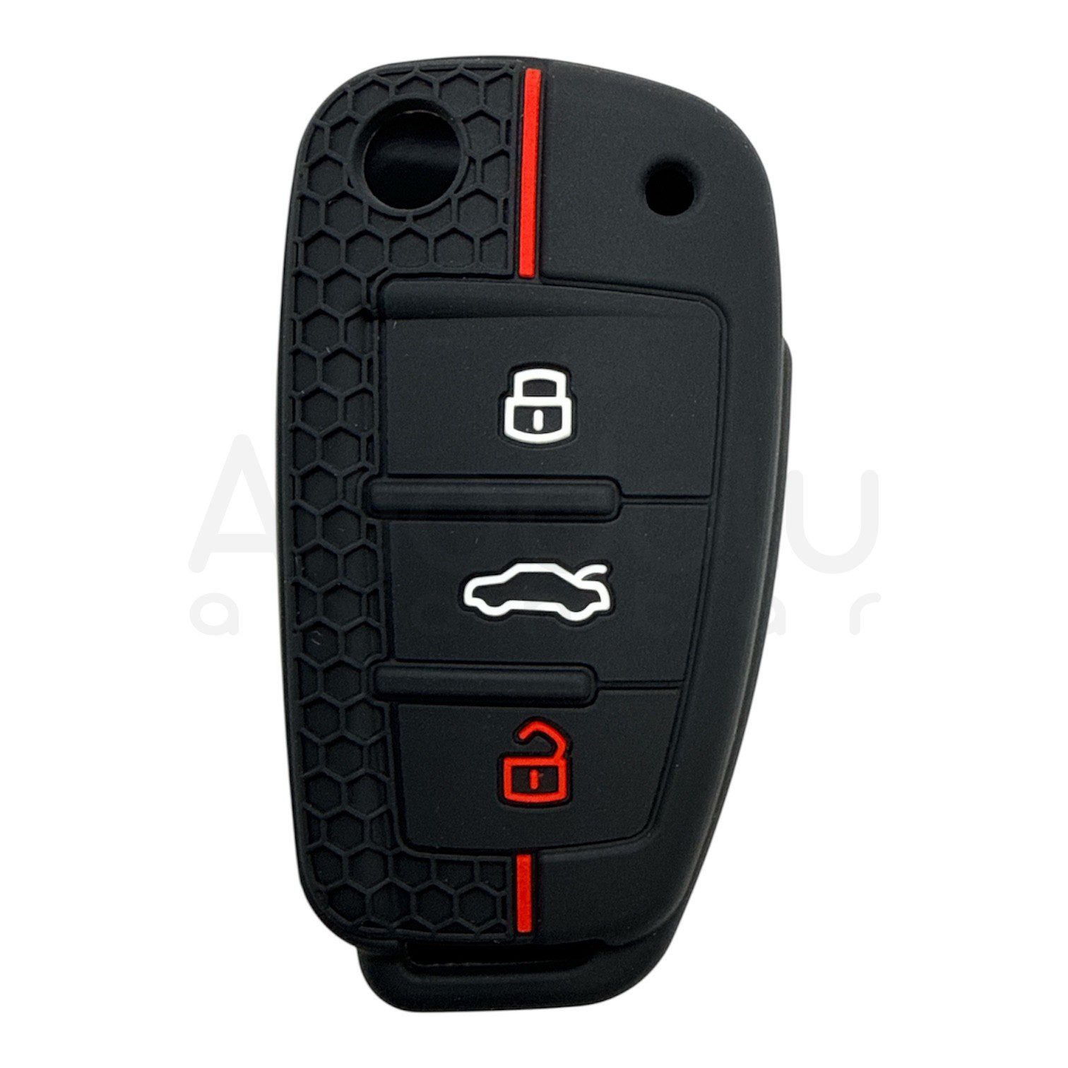 Audi Flip Key Honeycomb Pattern Case 3 Button Red Audi Flip Key Honeycomb Pattern Case 3 Button Red