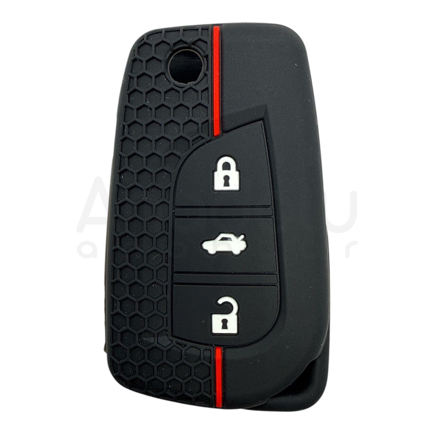 Toyota Honeycomb Pattern Case 3 Button Red Toyota Honeycomb Pattern Case 3 Button Red