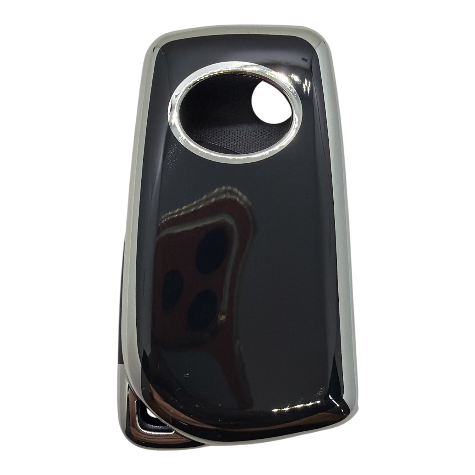 1011-BS | Toyota Flip Nano Silicone Case 3 Button Black-Silver 1011-BS | Toyota Flip Nano Silicone Case 3 Button Black-Silver - Image 2