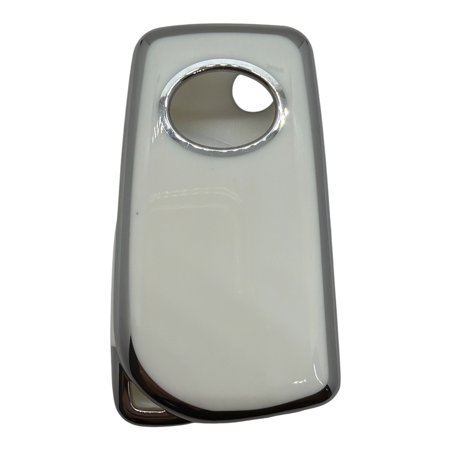 1011-WS | Toyota Flip Nano Silicone Case 3 Button White-Silver 1011-WS | Toyota Flip Nano Silicone Case 3 Button White-Silver - Image 2