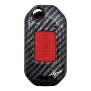 1724KARBON RED | Honda Civic 3 Button Carbon Fiber Cover Key Red