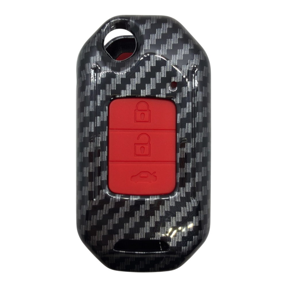 1724KARBON RED | Honda Civic 3 Button Carbon Fiber Cover Key Red 1724KARBON RED | Honda Civic 3 Button Carbon Fiber Cover Key Red