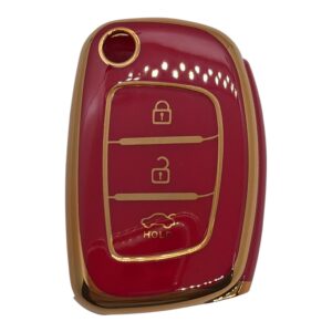 2119-K | Hyundai Flip Key Nano Silicone Case 3 Button Red