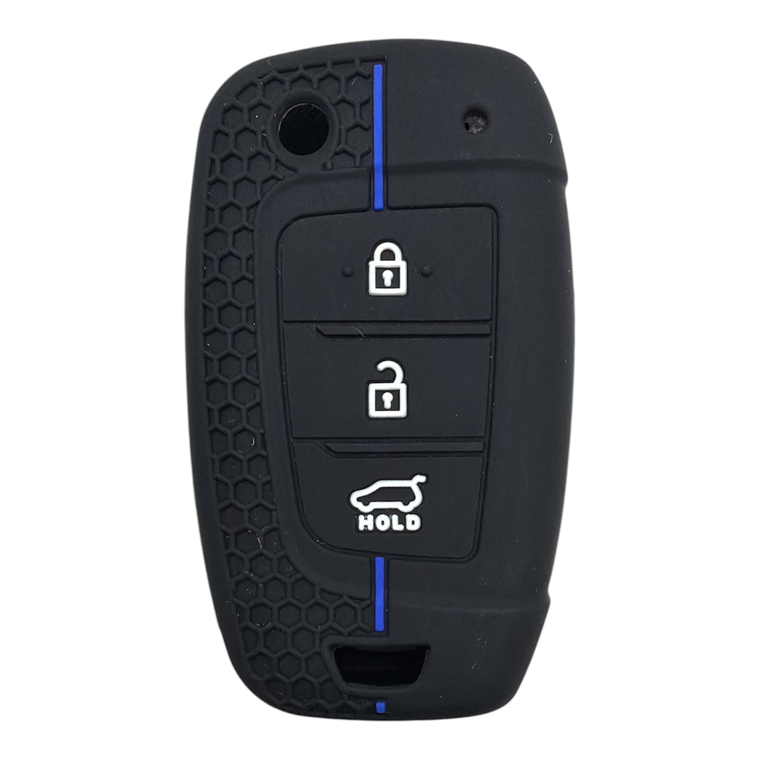 2123-PM | Hyundai Flip Honeycomb Cover Key 3 Button Blue 2123-PM | Hyundai Flip Honeycomb Cover Key 3 Button Blue