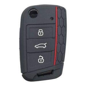 2810-PK-1 | Volkswagen MQB Honeycomb Cover Key 3 Button Red