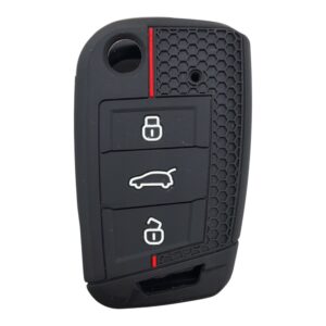 2810-PK | Volkswagen MQB Honeycomb Cover Key 3 Button Red