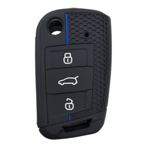 2810-PM | Volkswagen MQB Honeycomb Cover Key 3 Button Blue