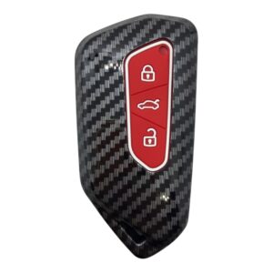 2813KARBON RED | Volkswagen Sustasız 3 Button Carbon Fiber Cover Key Red