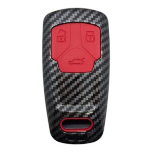 2931KARBON RED | Audi Smart 3 Button Carbon Fiber Cover Key Red