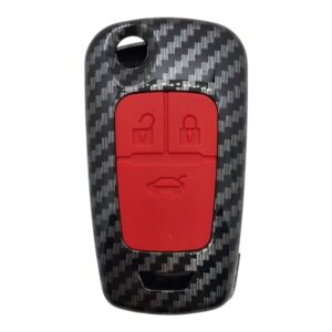 3211KARBON RED | Opel Flip 3 Button Carbon Fiber Cover Key Red