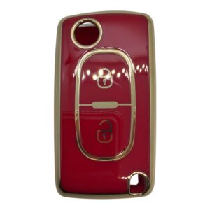 3413-K | Peugeot Flip Nano Silicone Case 2 Button Red