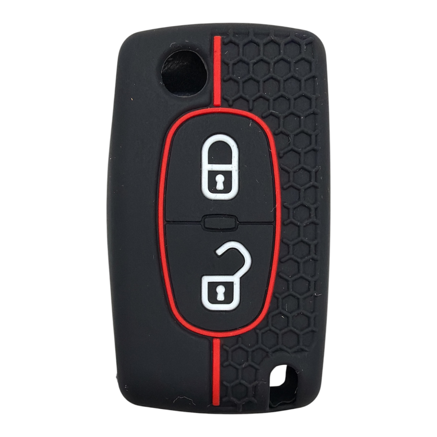 3413-PK | Peugeot Flip Honeycomb Cover Key 2 Button Red 3413-PK | Peugeot Flip Honeycomb Cover Key 2 Button Red