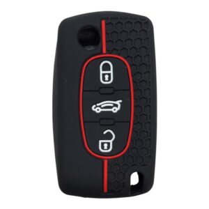3414-PK | Peugeot Flip Honeycomb Cover Key 3 Button Red