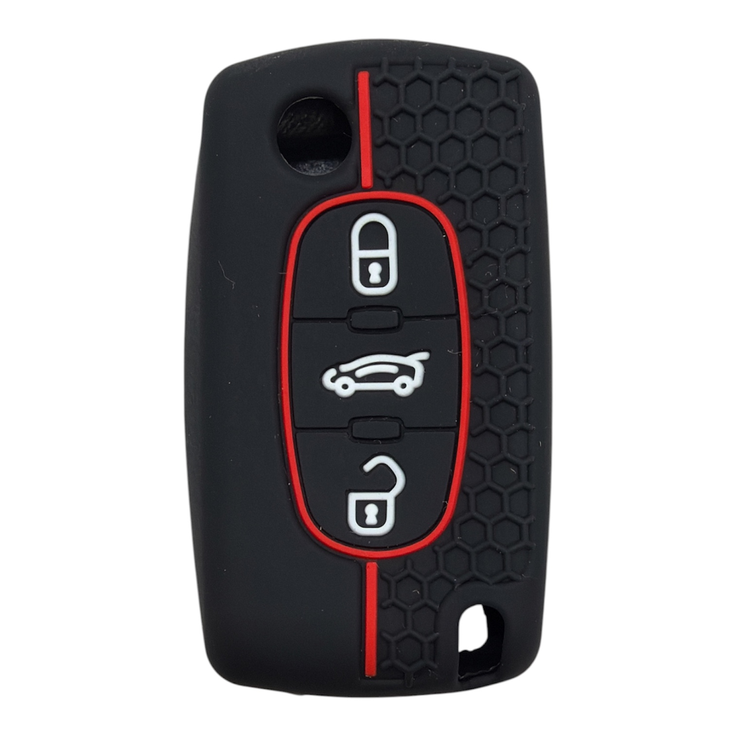 3414-PK | Peugeot Flip Honeycomb Cover Key 3 Button Red 3414-PK | Peugeot Flip Honeycomb Cover Key 3 Button Red
