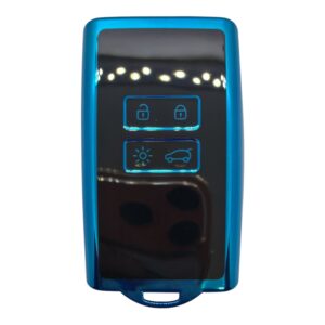 3510-BM | Renault Card Key Nano Silicone Case 4 Button Black - Blue
