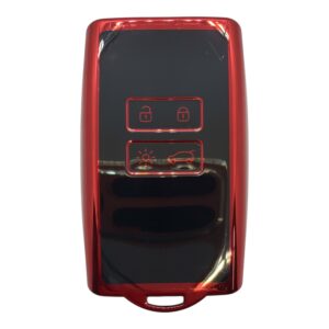 3510-BK | Renault Card Key Nano Silicone Case 4 Button Black - Red