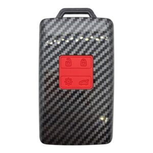 3510KARBON RED | Renault Card Key 4 Button Carbon Fiber Cover Key Red